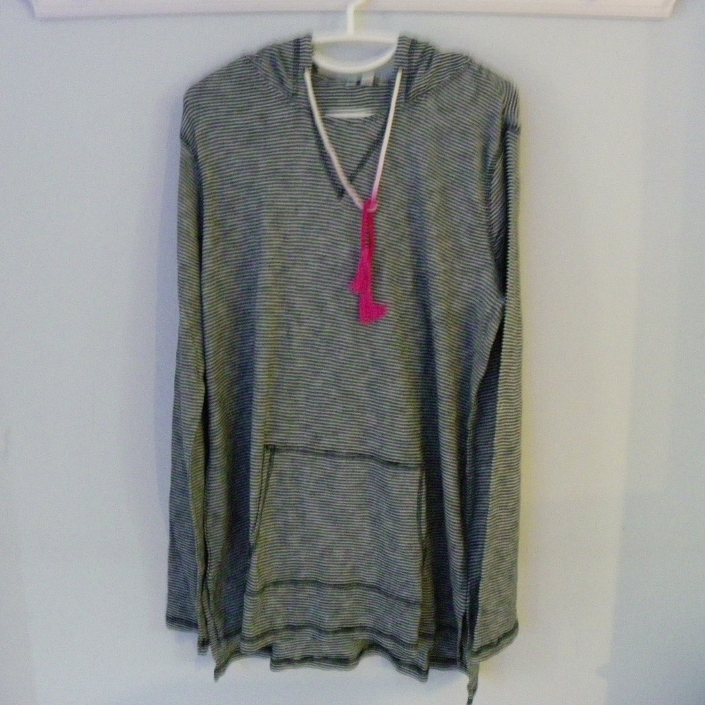 NWT Lucky Brand Long Sleeve Tunic Hoodie Tee XL